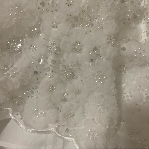 Self Portrait White Beaded Sequin Bandeau mini dress size US2 - Picture 10 of 10